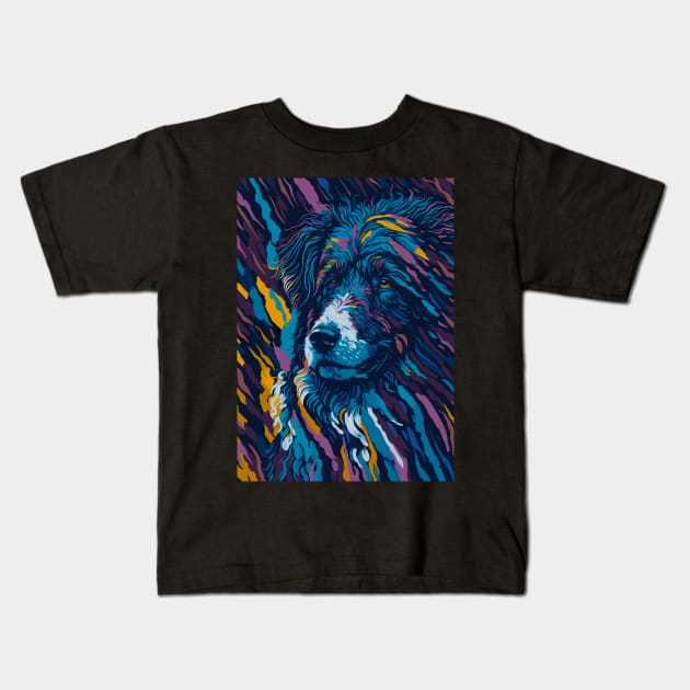 Abstract Bergamasco Sheepdog Kids T-Shirt by BAJAJU